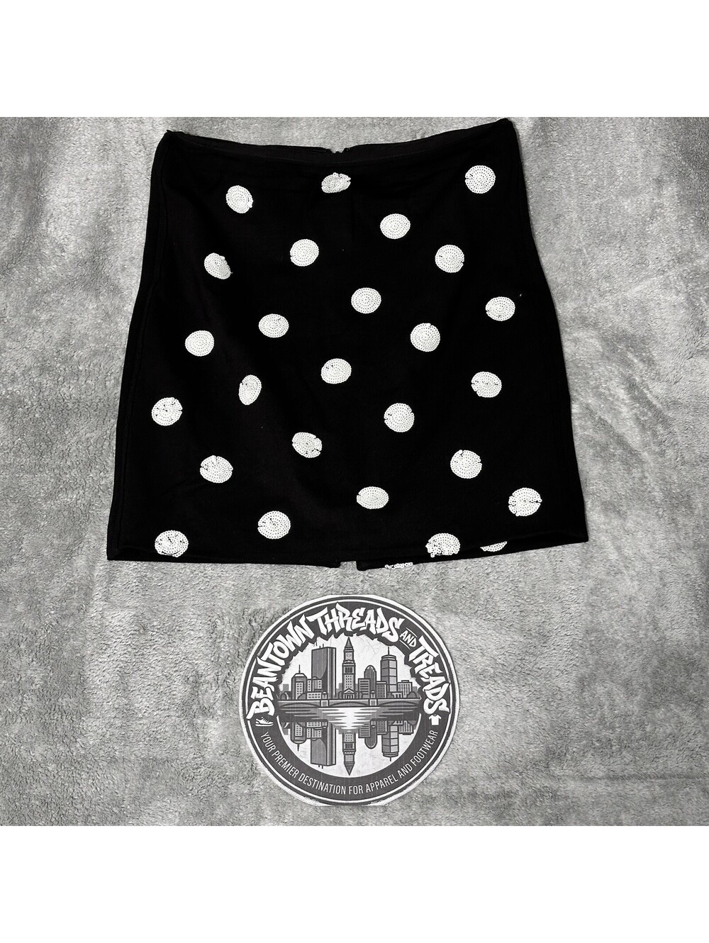 White House Black Market Women’s 8  Sequin Polka Dot Ponte Stretch Pencil Skirt